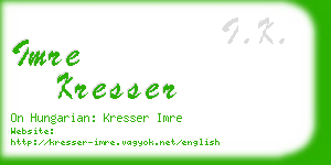 imre kresser business card